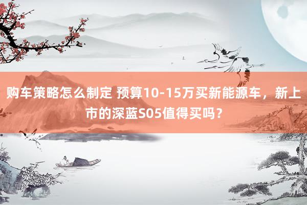 购车策略怎么制定 预算10-15万买新能源车，新上市的深蓝S05值得买吗？