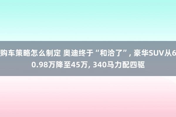 购车策略怎么制定 奥迪终于“和洽了”, 豪华SUV从60.98万降至45万, 340马力配四驱