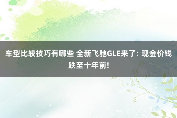 车型比较技巧有哪些 全新飞驰GLE来了: 现金价钱跌至十年前!