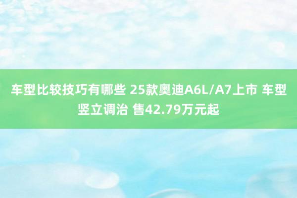 车型比较技巧有哪些 25款奥迪A6L/A7上市 车型竖立调治 售42.79万元起