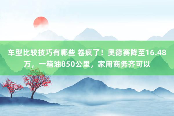 车型比较技巧有哪些 卷疯了！奥德赛降至16.48万，一箱油850公里，家用商务齐可以