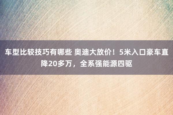 车型比较技巧有哪些 奥迪大放价！5米入口豪车直降20多万，全系强能源四驱