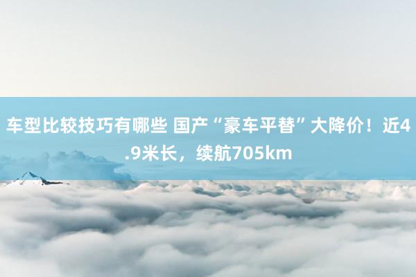 车型比较技巧有哪些 国产“豪车平替”大降价！近4.9米长，续航705km