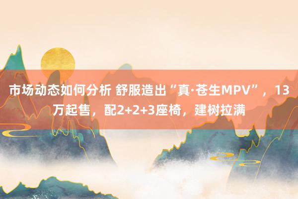 市场动态如何分析 舒服造出“真·苍生MPV”，13万起售，配2+2+3座椅，建树拉满