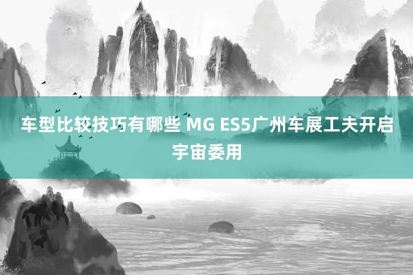 车型比较技巧有哪些 MG ES5广州车展工夫开启宇宙委用