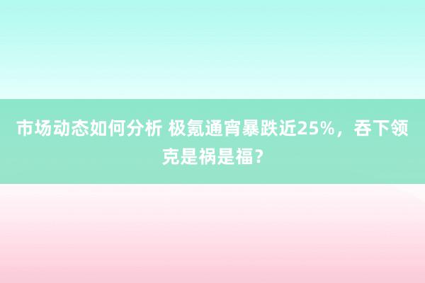 市场动态如何分析 极氪通宵暴跌近25%，吞下领克是祸是福？