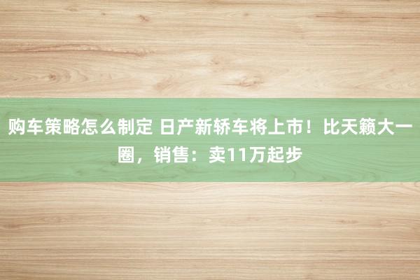 购车策略怎么制定 日产新轿车将上市！比天籁大一圈，销售：卖11万起步