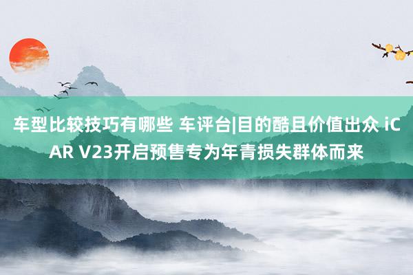 车型比较技巧有哪些 车评台|目的酷且价值出众 iCAR V23开启预售专为年青损失群体而来