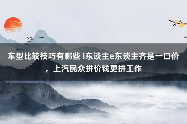 车型比较技巧有哪些 i东谈主e东谈主齐是一口价，上汽民众拼价钱更拼工作