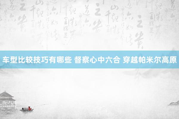 车型比较技巧有哪些 督察心中六合 穿越帕米尔高原