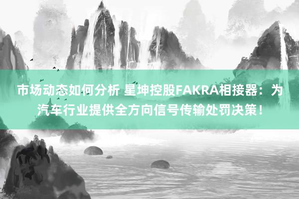 市场动态如何分析 星坤控股FAKRA相接器：为汽车行业提供全方向信号传输处罚决策！