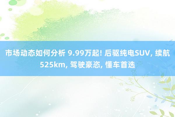 市场动态如何分析 9.99万起! 后驱纯电SUV, 续航525km, 驾驶豪恣, 懂车首选