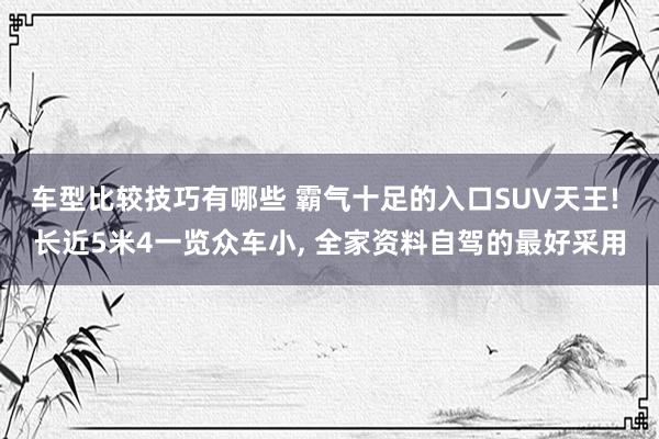 车型比较技巧有哪些 霸气十足的入口SUV天王! 长近5米4一览众车小, 全家资料自驾的最好采用