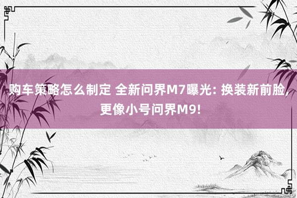 购车策略怎么制定 全新问界M7曝光: 换装新前脸, 更像小号问界M9!