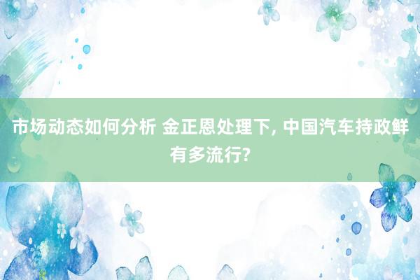 市场动态如何分析 金正恩处理下, 中国汽车持政鲜有多流行?