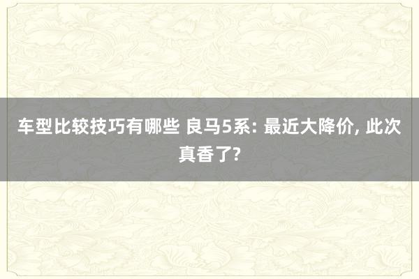 车型比较技巧有哪些 良马5系: 最近大降价, 此次真香了?