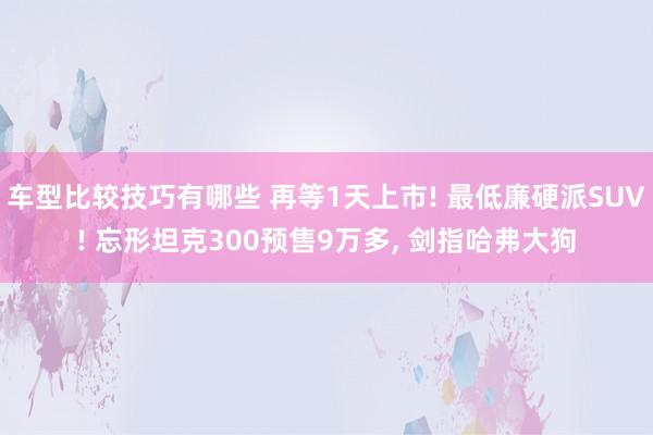 车型比较技巧有哪些 再等1天上市! 最低廉硬派SUV! 忘形坦克300预售9万多, 剑指哈弗大狗