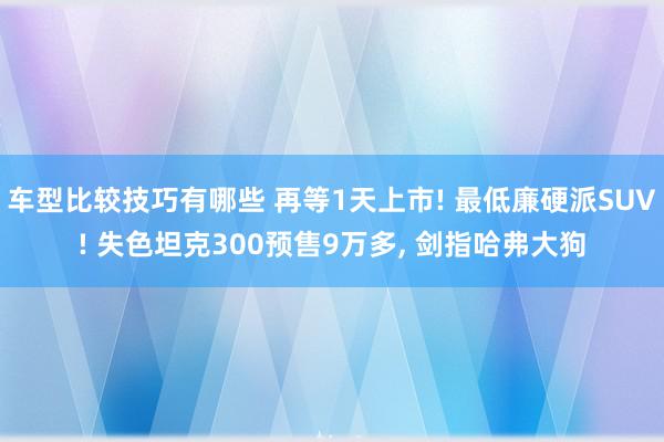 车型比较技巧有哪些 再等1天上市! 最低廉硬派SUV! 失色坦克300预售9万多, 剑指哈弗大狗