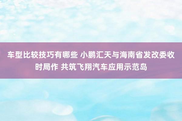 车型比较技巧有哪些 小鹏汇天与海南省发改委收时局作 共筑飞翔汽车应用示范岛